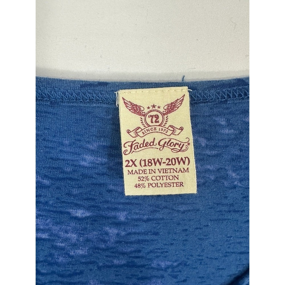 Faded Glory Women's Short Sleeve T-Shirt V-Neck Size 2XL 18w-20W - Picture 3 of 7